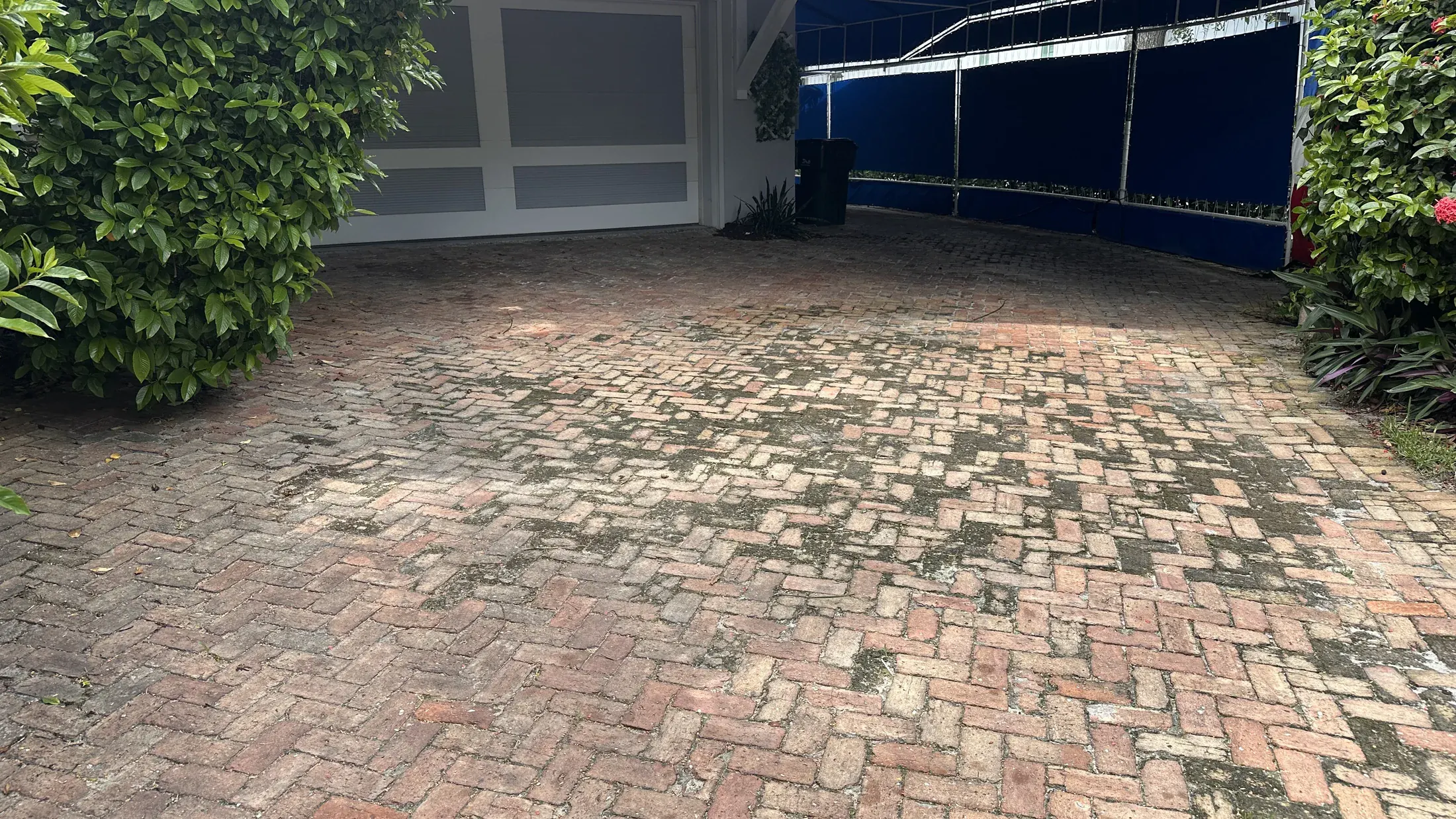 Chicago brick driveway before restoration work