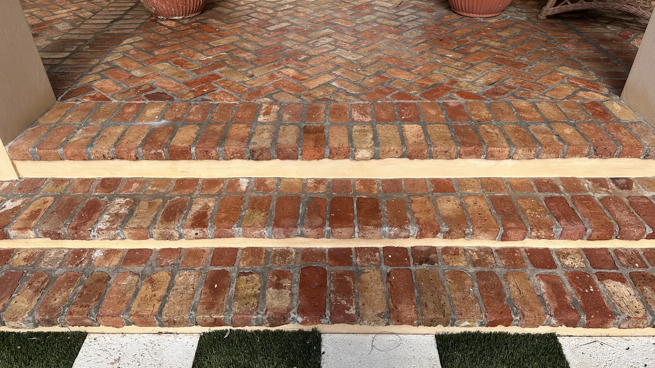 Chicago brick steps after careful resetting and alignment
