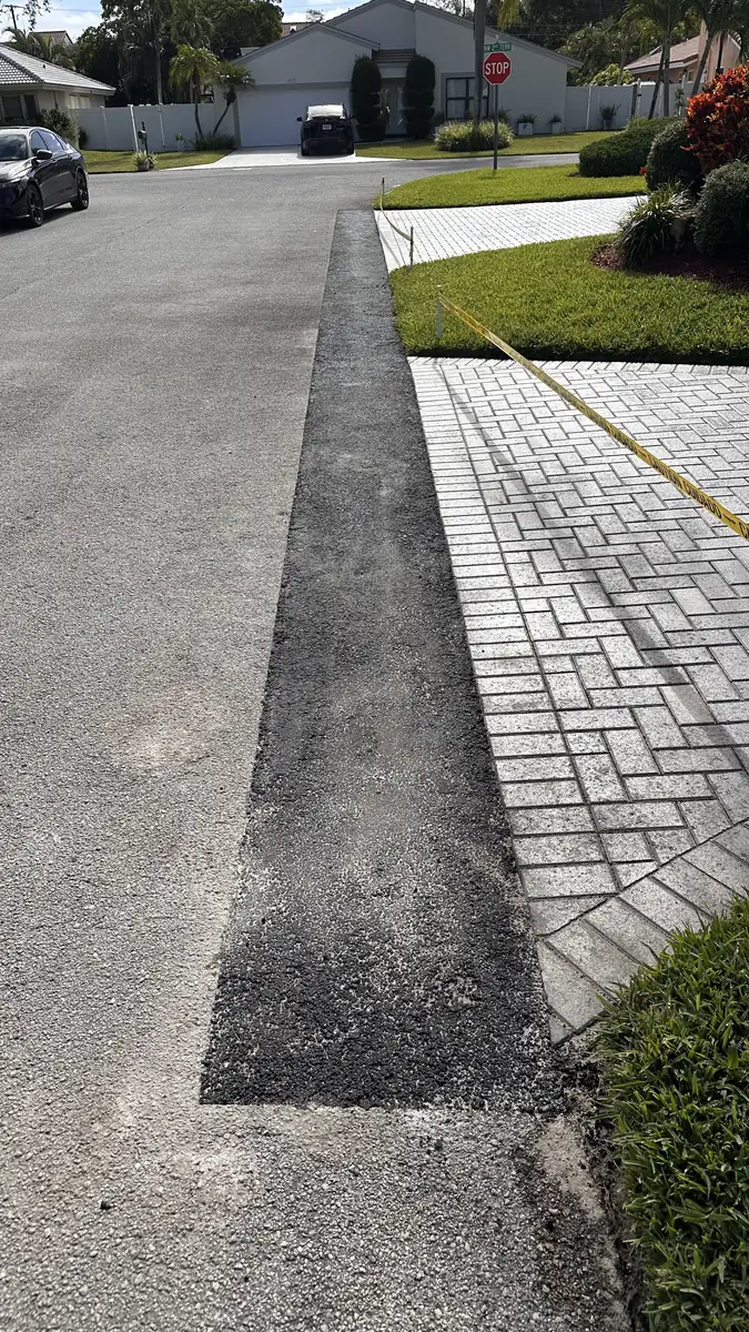 Representative completed driveway edge transition from another documented project